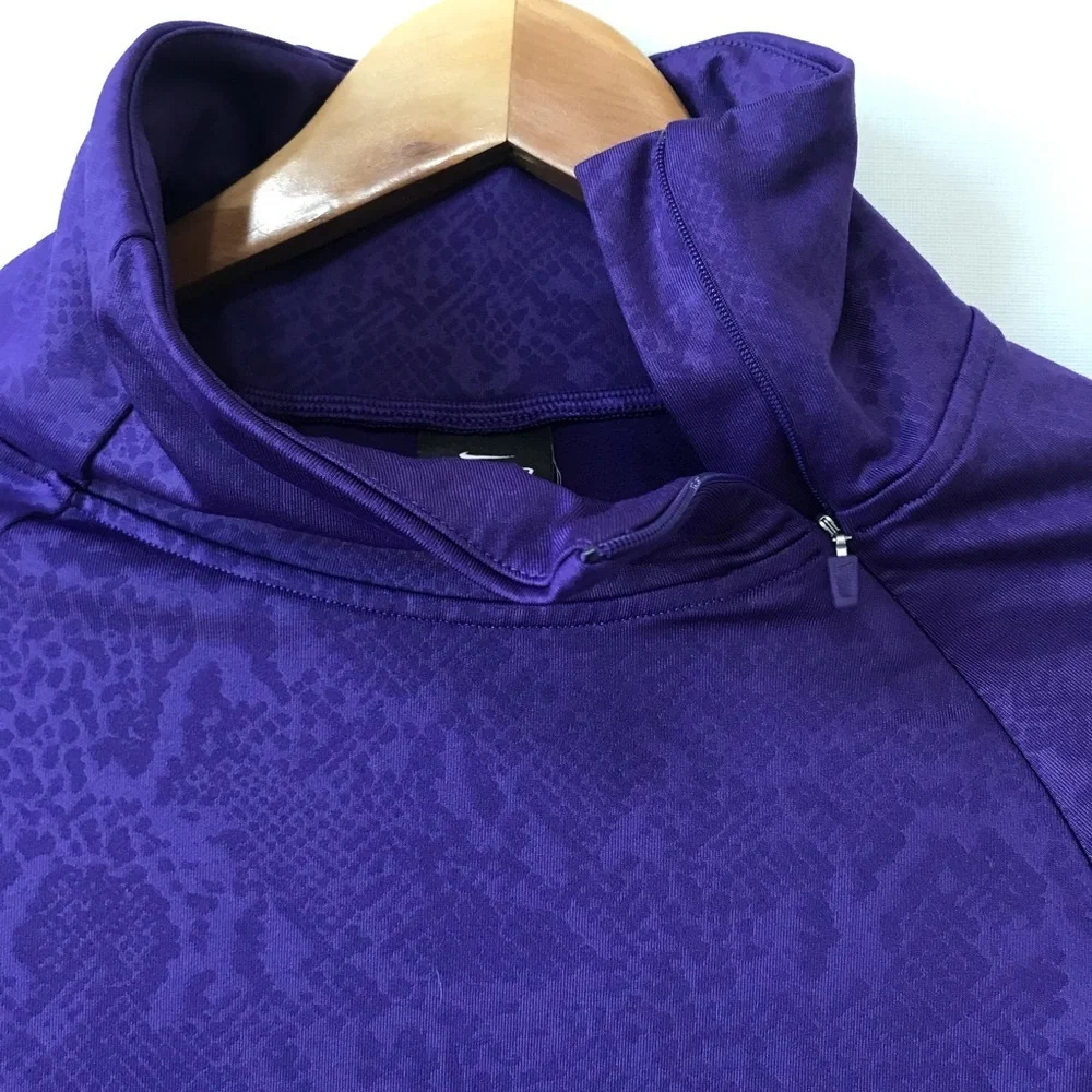 Nike Pro Half Zip Purple Running Thumb Hole Top